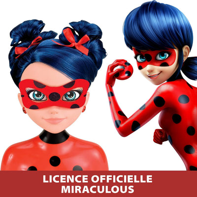 Bandai – Miraculous Ladybug – Miraculous Deluxe Frisierkopf, 21 cm – Marinette-Frisierkopf + 30 Acce