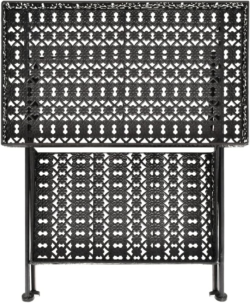 vidaXL Beistelltisch Klappbar Vintage Metall Schwarz Ablagetisch Tabletttisch