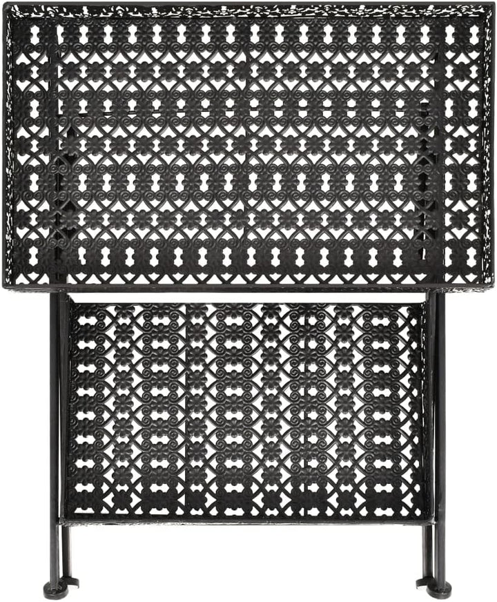 vidaXL Beistelltisch Klappbar Vintage Metall Schwarz Ablagetisch Tabletttisch