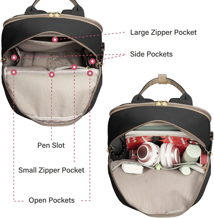 LOVEVOOK Rucksack Damen, 15,6 Zoll Laptop Rucksack Schulrucksack Mädchen Teenager mit Laptopfach, Wa