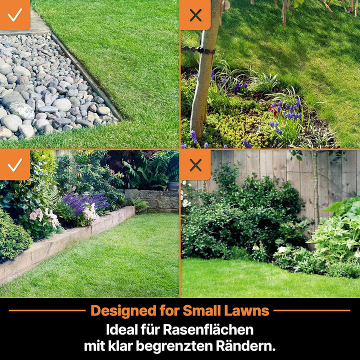 LawnMaster OcuMow™ Roboter-Rasenmäher mit kabellosem 24V MAX 10-Zoll-Gras-Trimmer-Kombi-Set, optisch