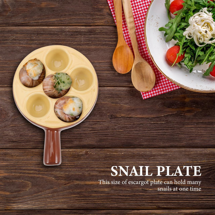 Keramik Schneckenpfännchen Backofenfest Escargot Servierplatte für Restaurant und Zuhause Hitzebestä
