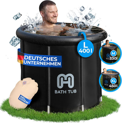 NUIA Premium Eisbad 2.0 400L (80 cm Ø) L Komplettset, Kryotherapie Eis Bad für Sportler & Anfänger,