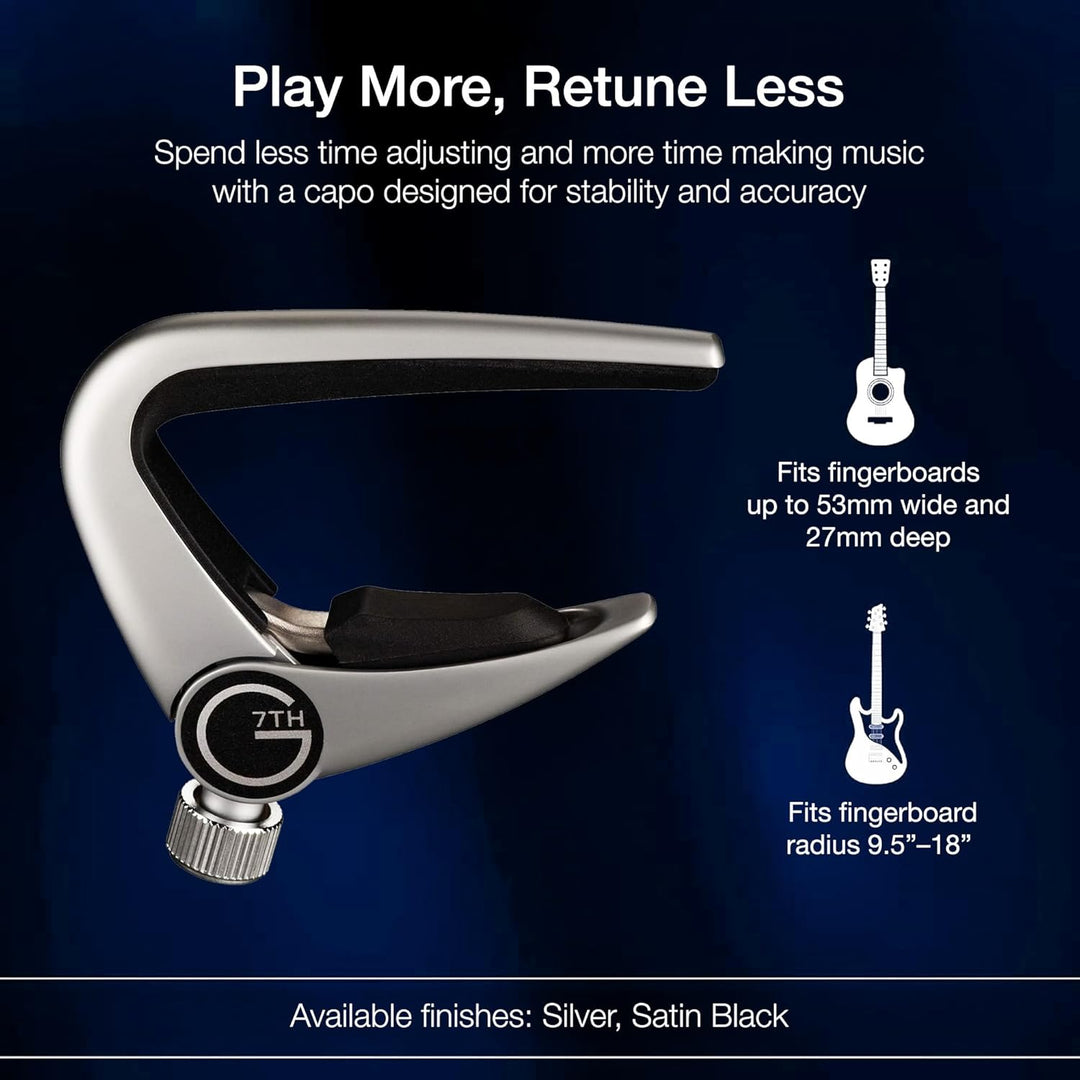 G7th C31010 Newport Capo Acoustic silver Newport, Western-/Akustikgitarre silber Single, Newport, We
