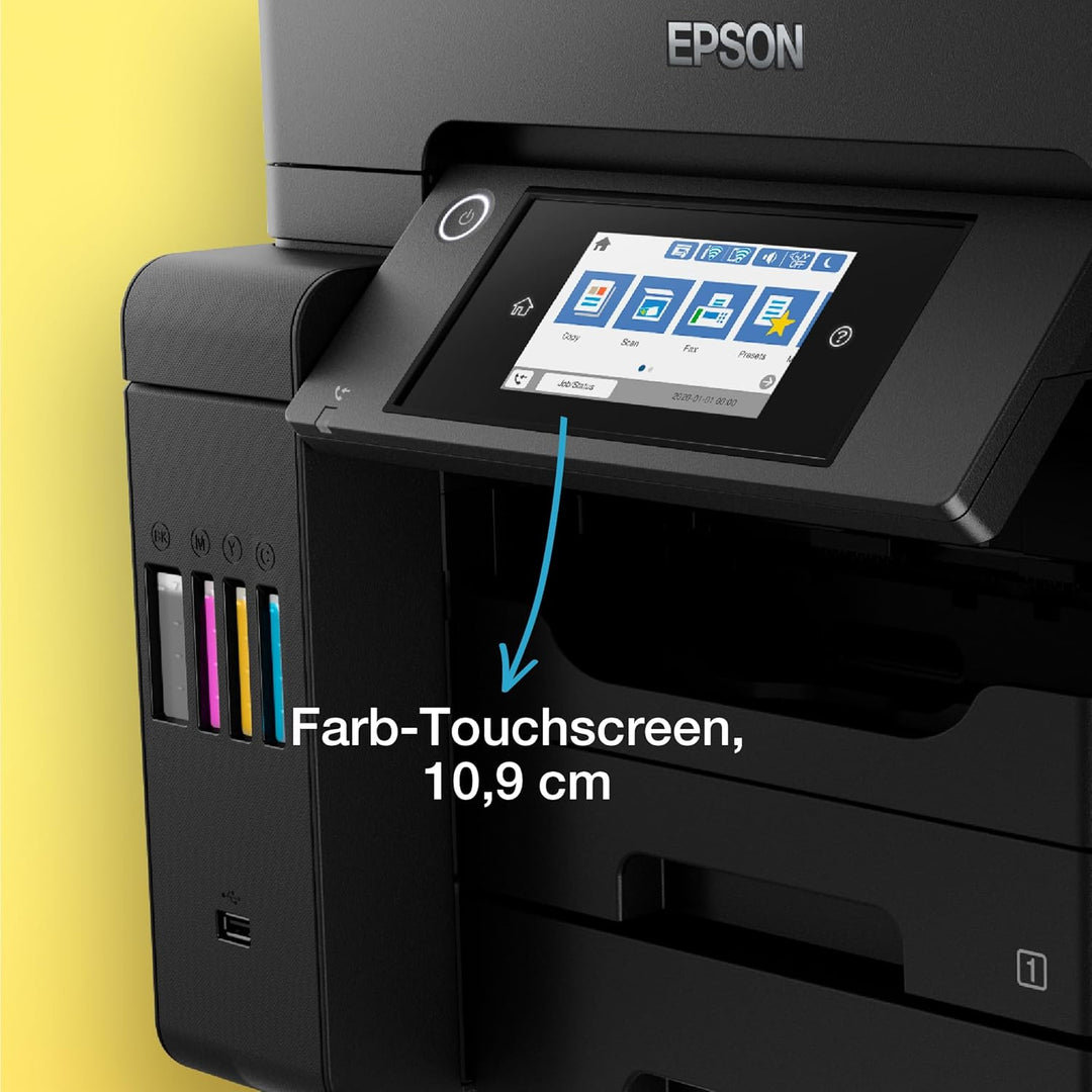 Epson EcoTank ET-5850 DIN-A4-Multifunktions-WLAN-Tintentankdrucker mit Fax, ET-5850