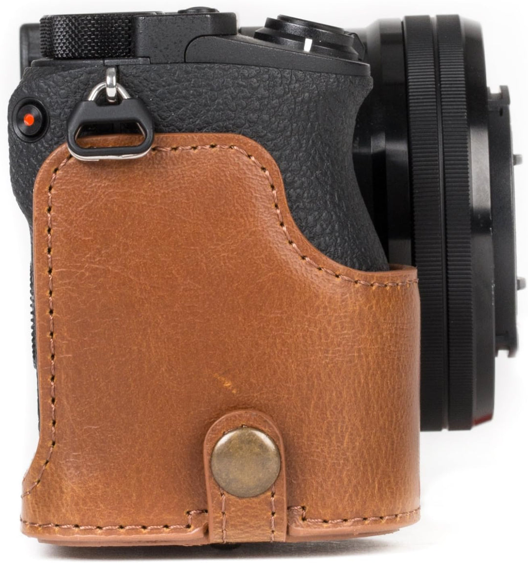 MegaGear Sony Alpha A6500 (16-50 mm) Ever Ready Leder Kamera-Case mit Trageriemen und Batteriezugang