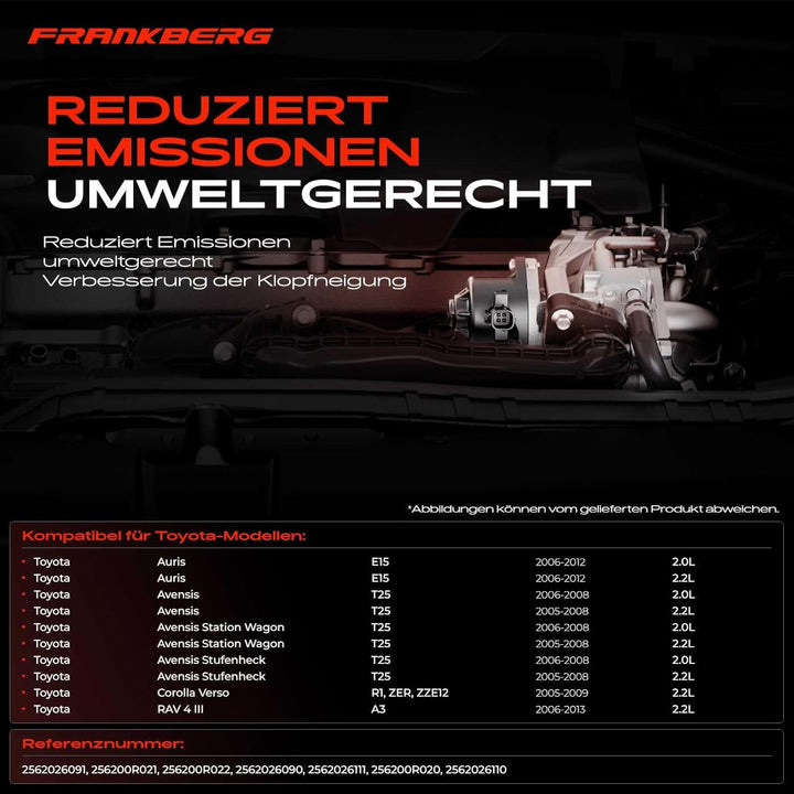 Frankberg AGR-Ventil Kühler Abgasrückführung für A-u-r-i-s Avensis Corolla Verso RAV 4 III 2.2 D Die
