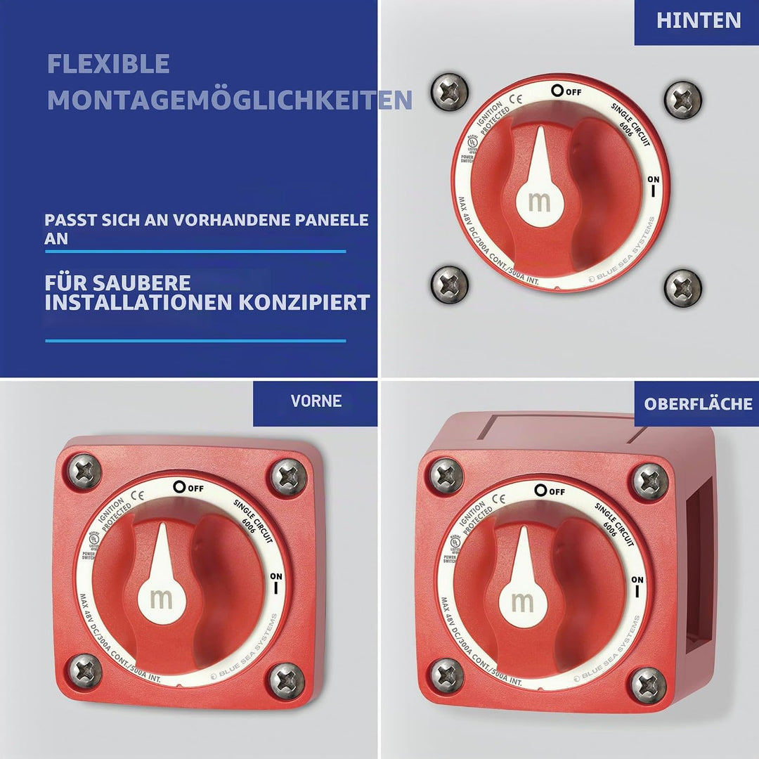 Blue Sea Systems Batterieschalter m-Serie, 300 A, An-Aus mit Knauf MULTICOLOR, An-Aus mit Knauf MULT