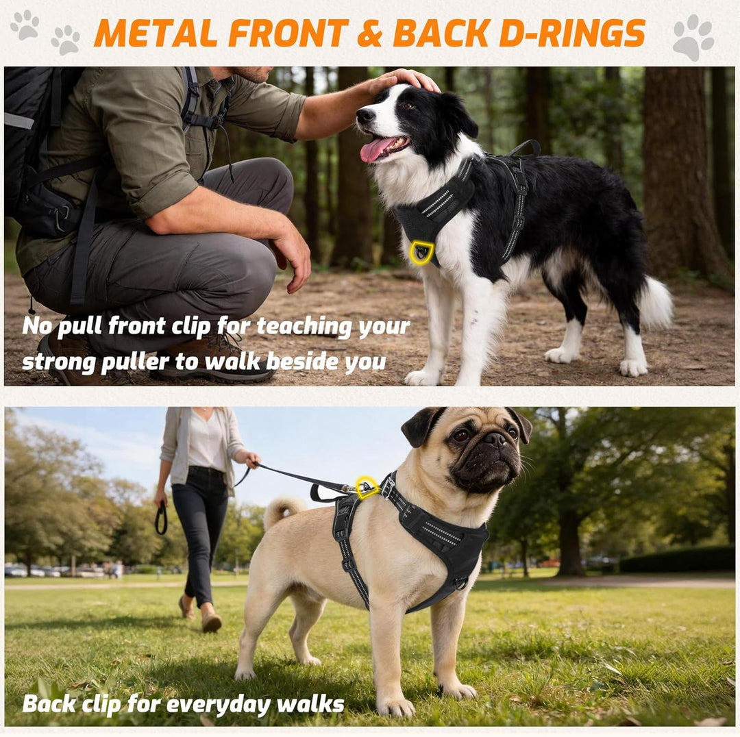 Hundegeschirr für Kleine Mittelgrosse Grosse Hunde, Anti Zug Geschirr Hund, No Pull Verstellbar Refl