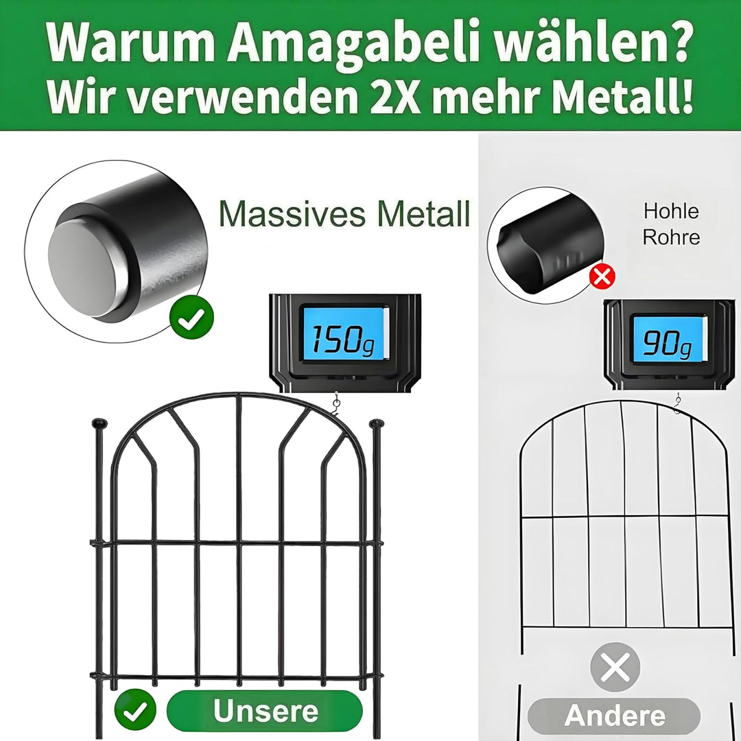 Amagabeli 1.12M X 0.9M X 2 Stück Gartenzaun Metall Zaunelementen Gartenzäune Dekorative Zaun Gartenz