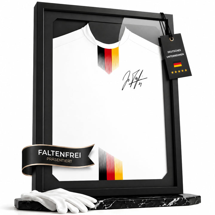 3D Trikotrahmen Fussball - Bilderrahmen für Trikot mit faltenfreier Fixierung - Trikot Bilderrahmen