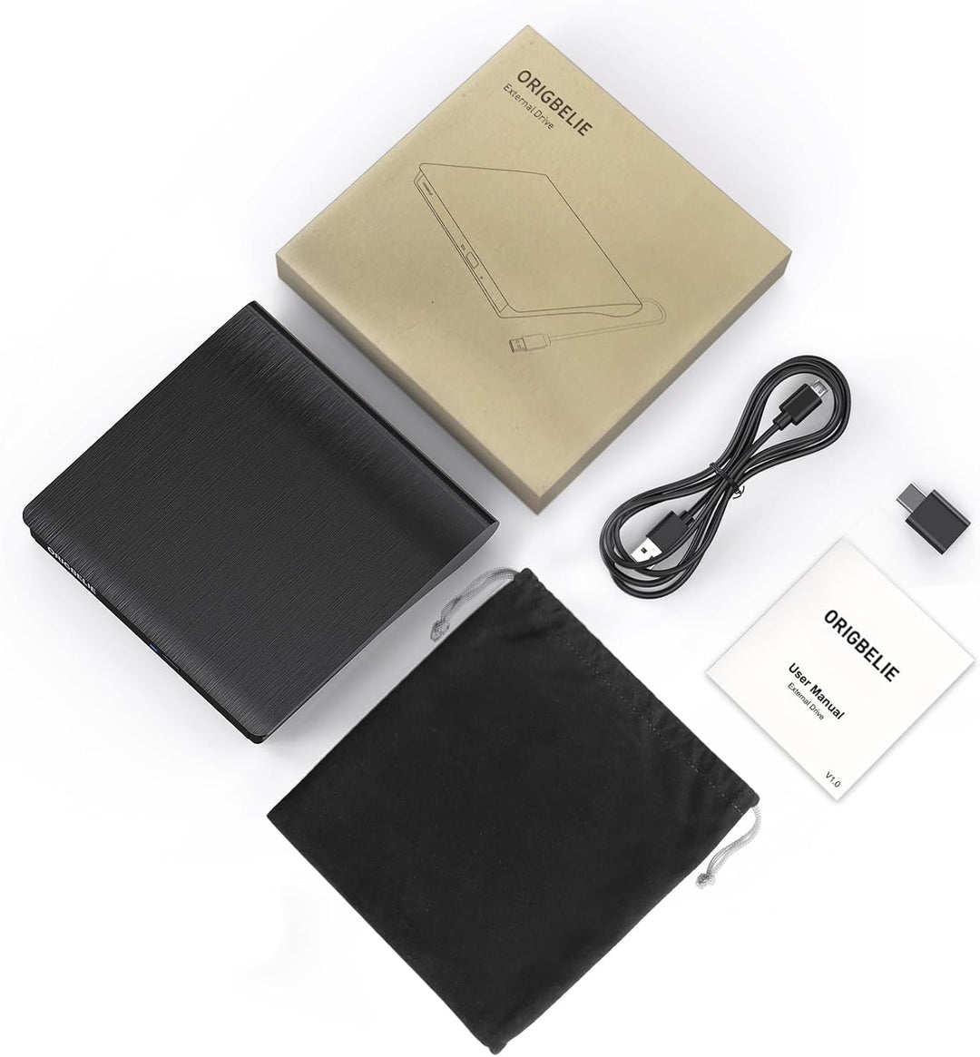 Externes DVD Laufwerk, USB 3.0 Externer DVD Brenner +/-RW CD ROM Externe Optische Laufwerke Tragbare