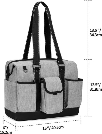 Damero Lehrer Schultertasche, Laptop Handtasche Damen mit mehreren Fächern, Lehrerbedarf Tasche Akte