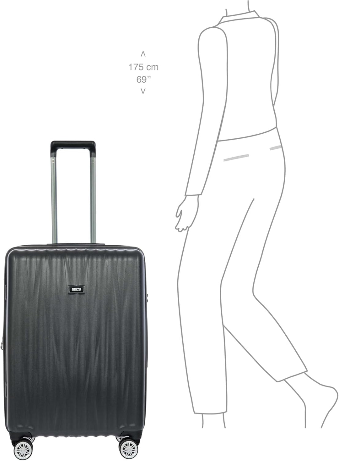 Bric's Check-in Koffer für Damen und Herren | mittelgrosser Trolley 47 x 26 x 69 cm aus hochwertigem