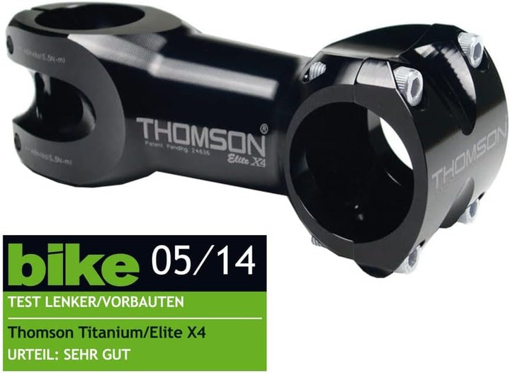 Thomson X4 Fahrradvorbau, Silber Schwarz 70mm x 31,8mm, Schwarz 70mm x 31,8mm