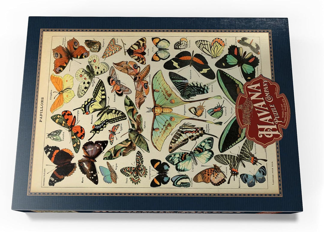 Papillons - Schmetterlinge für alle, Vintage Art Poster, Adolphe Millot - Premium 1000 Teile Puzzle
