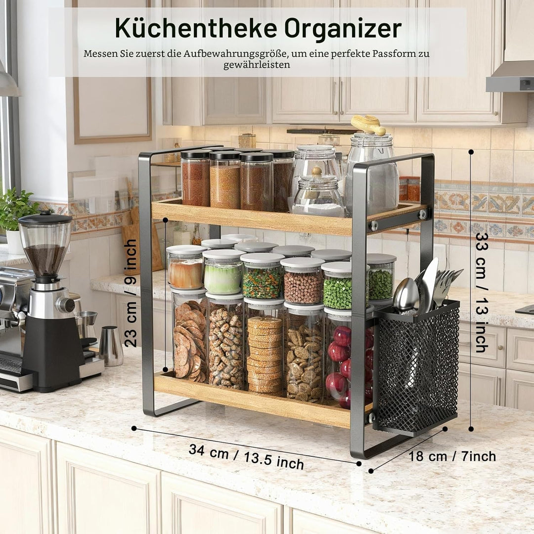 LEMIKKLE Kaffeebar-Zubehör und Kaffeetassenhalter, Küchenorganizer und -aufbewahrung, Gewürzregal-Or
