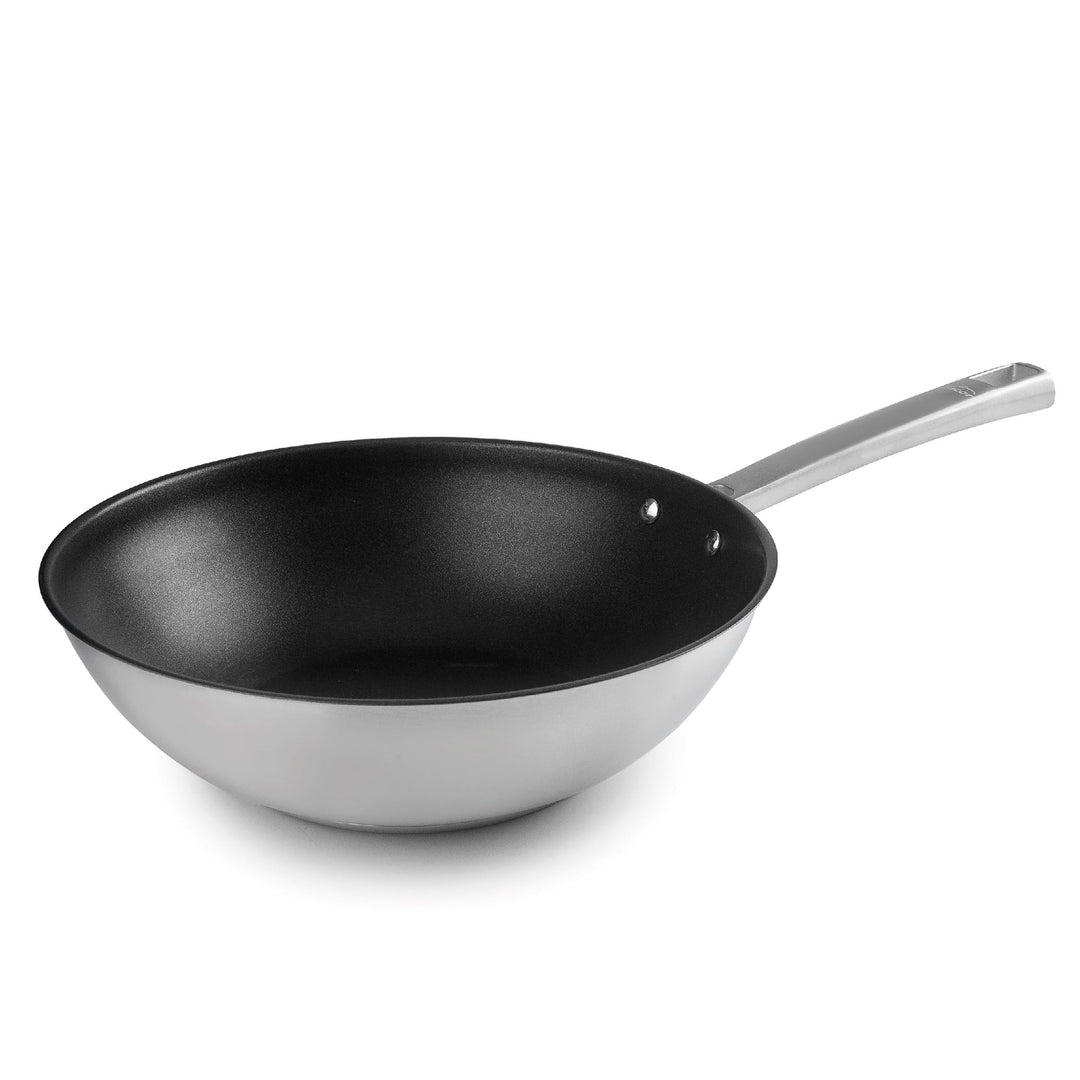 LACOR - 45728 - Wok Foodie, Edelstahl 18/10, antihaftbeschichtet, mit Titan, PFOA-frei, ergonomische