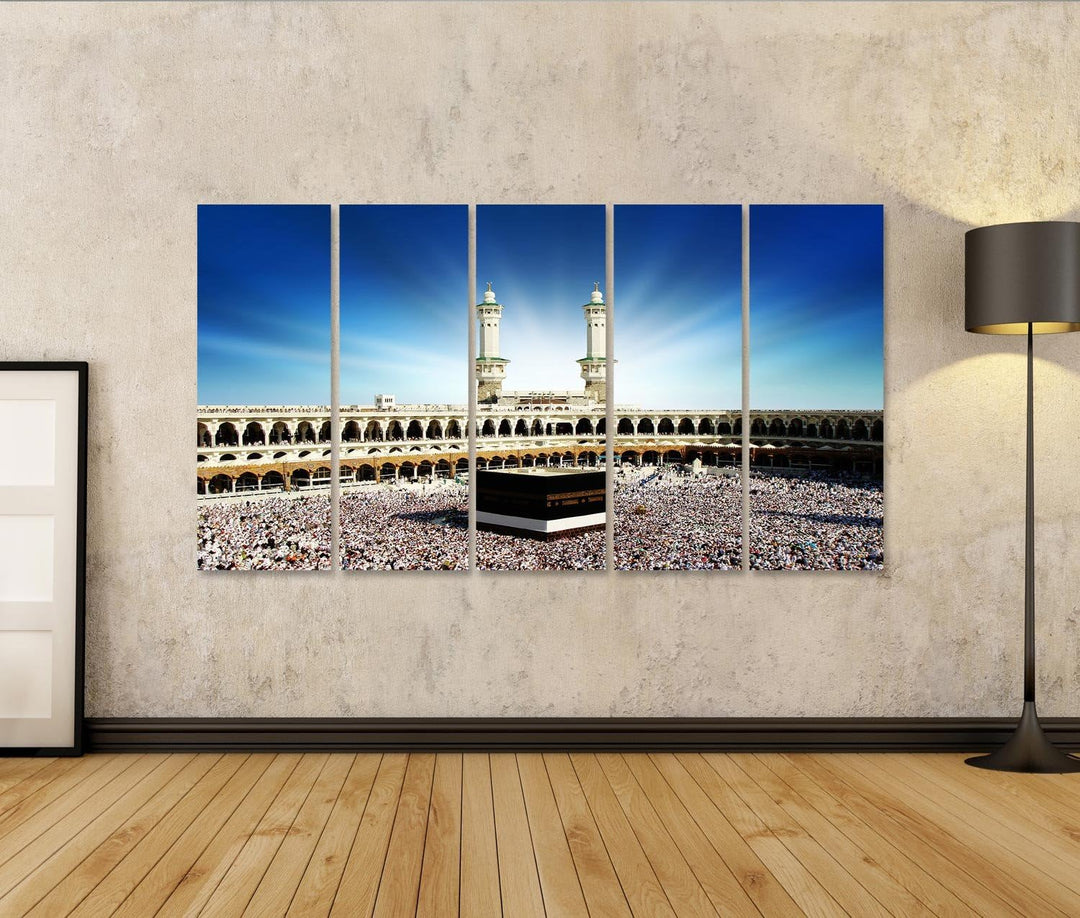 islandburner Bild auf Leinwand Kaaba Mekka Saudi Arabien Bilder Wandbilder Poster Leinwand 160x80cm