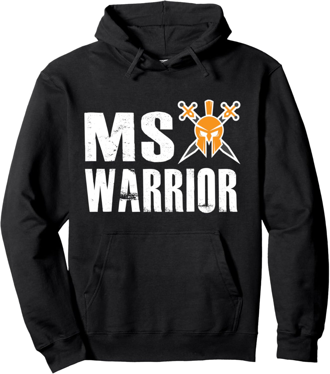 MS Warrior - Multiple Sclerosis Support Awareness Fighter Pullover Hoodie