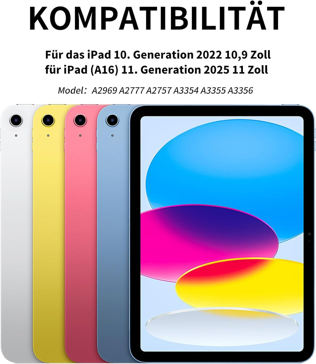 Hülle für iPad (A16) 11. Generation 11 Zoll 2025 mit Tastatur,iPad 10. Generation 10,9 Zoll 2022 Abn