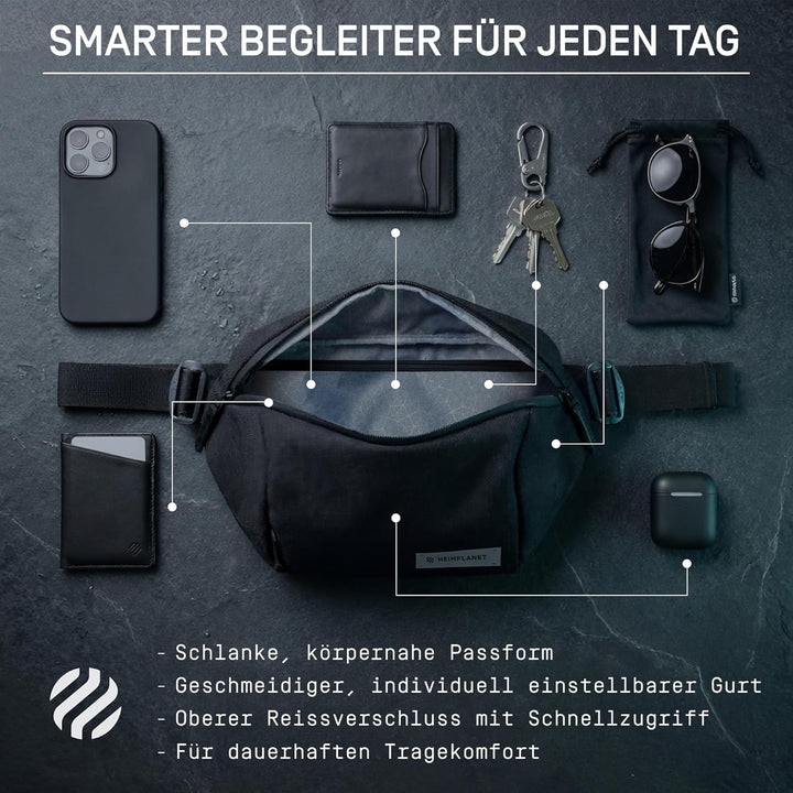 HEIMPLANET Original | Transit Line Sling Pocket | Wasserfeste Hüfttasche aus hochwertigem DYECOSHELL