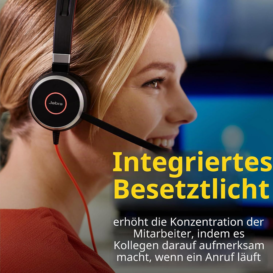 Jabra Evolve 40 MS Mono Headset - Microsoft zertifizierte Kopfhörer für VoIP Softphone mit passivem