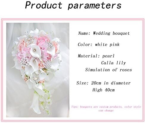 IFFO-Hochzeit-Bouquet, Calla Lilien, Rose, Diamanten, Perle. Rose