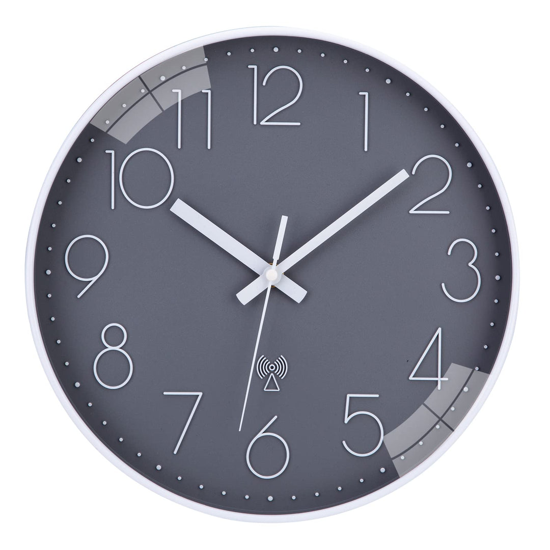 ACCSHINE Funkuhr Wanduhr Ohne TickgeräUsche Lautlos 30cm Quarz Batterie Betriebene Gross Wanduhr Ein