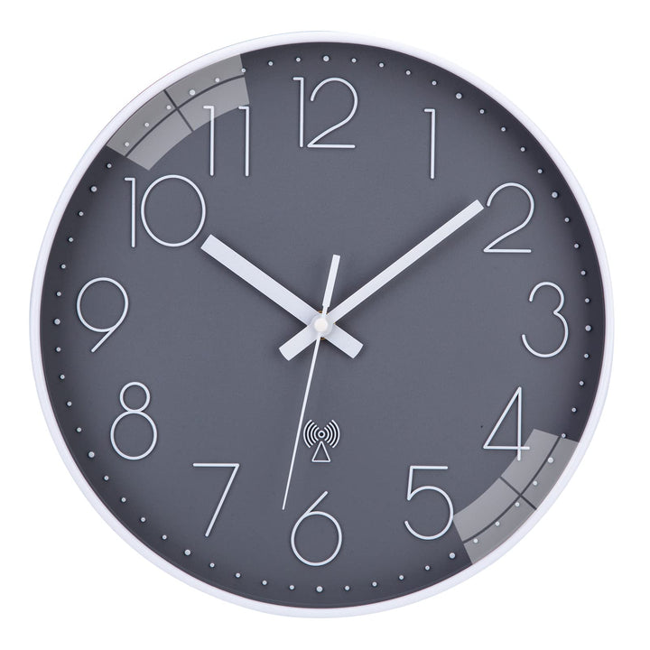ACCSHINE Funkuhr Wanduhr Ohne TickgeräUsche Lautlos 30cm Quarz Batterie Betriebene Gross Wanduhr Ein