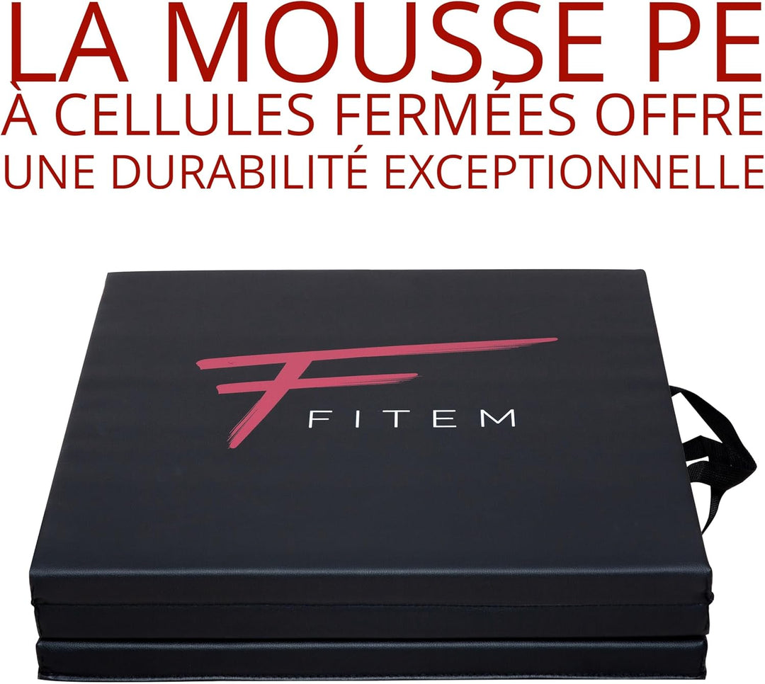 Fitem Fitnessmatten, faltbar, dick, Masse 240 x 120 x 4 cm oder 180 x 60 x 4 cm, mit Transportgriffe