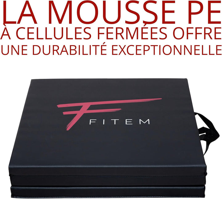 Fitem Fitnessmatten, faltbar, dick, Masse 240 x 120 x 4 cm oder 180 x 60 x 4 cm, mit Transportgriffe