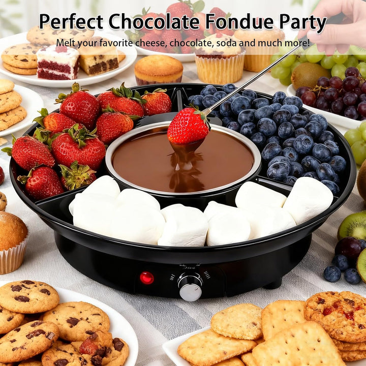 Elektrisches Schokoladen Fondue Set, 280ml Schokoladen Pot mit 2 Temperaturstufen, abnehmbarem Alumi