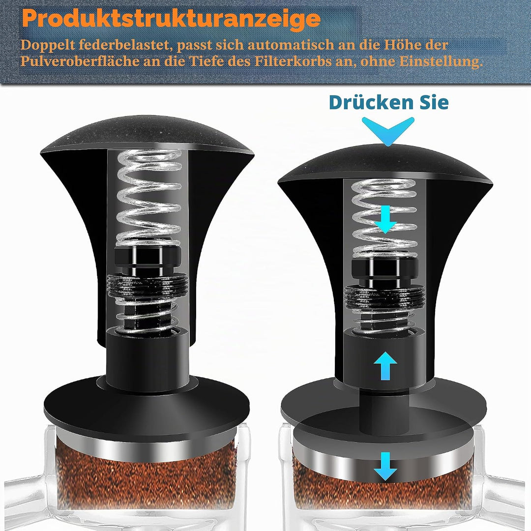 NEOUZA Espresso Tamper V2 Dual Calibrated Spring Loaded for Coffee Machine Siebträger, Anti Pressure
