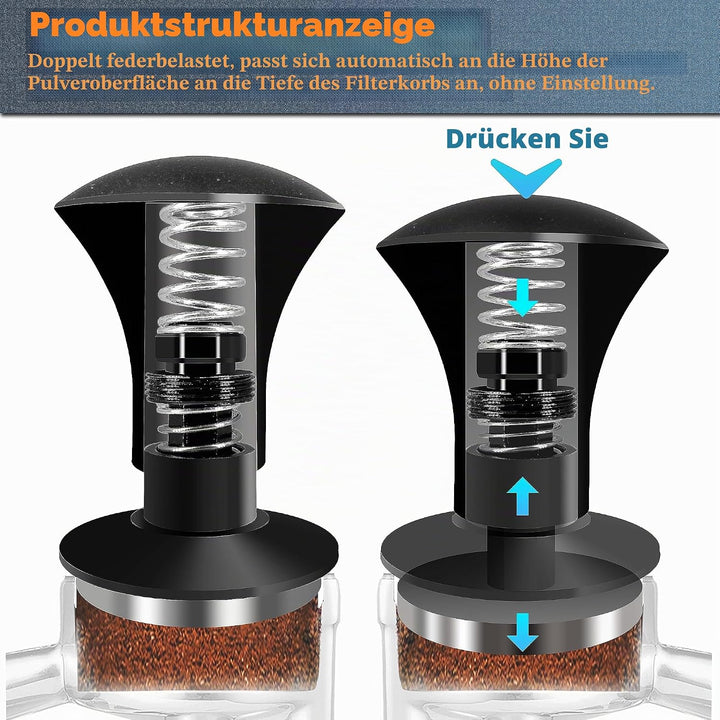 NEOUZA Espresso Tamper V2 Dual Calibrated Spring Loaded for Coffee Machine Siebträger, Anti Pressure