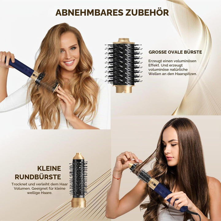 Hair Styler 6 in 1, Airstyler Haarstyler Set 1000W, Rundbürstenföhn, WarmluftbürsteFöhnbürste Automa