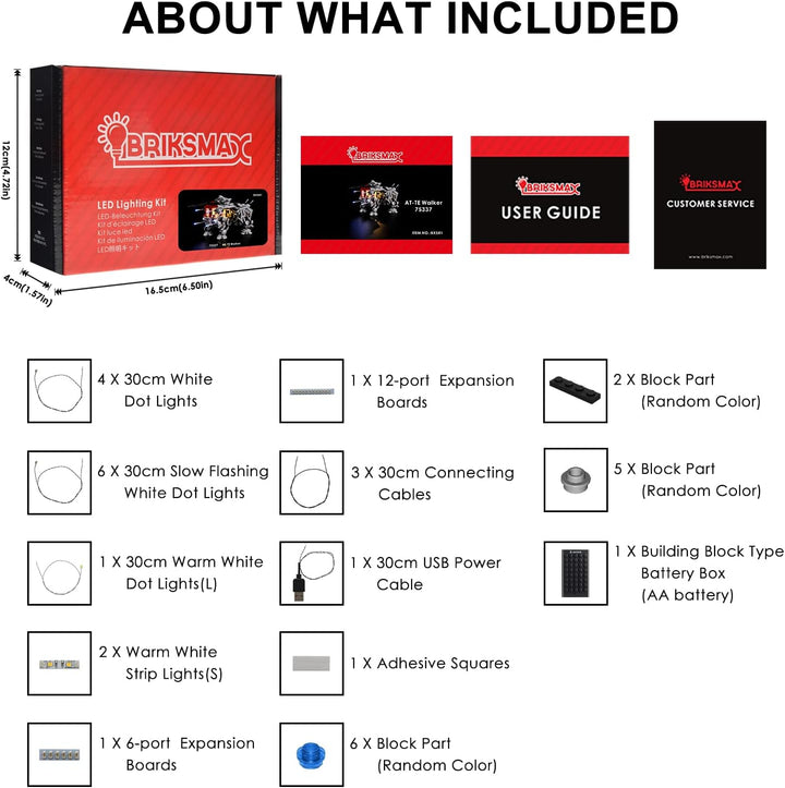 BRIKSMAX 75337 Led Licht für Lego at-TE Walker - Compatible with Lego Star Wars Bausteinen Modell -