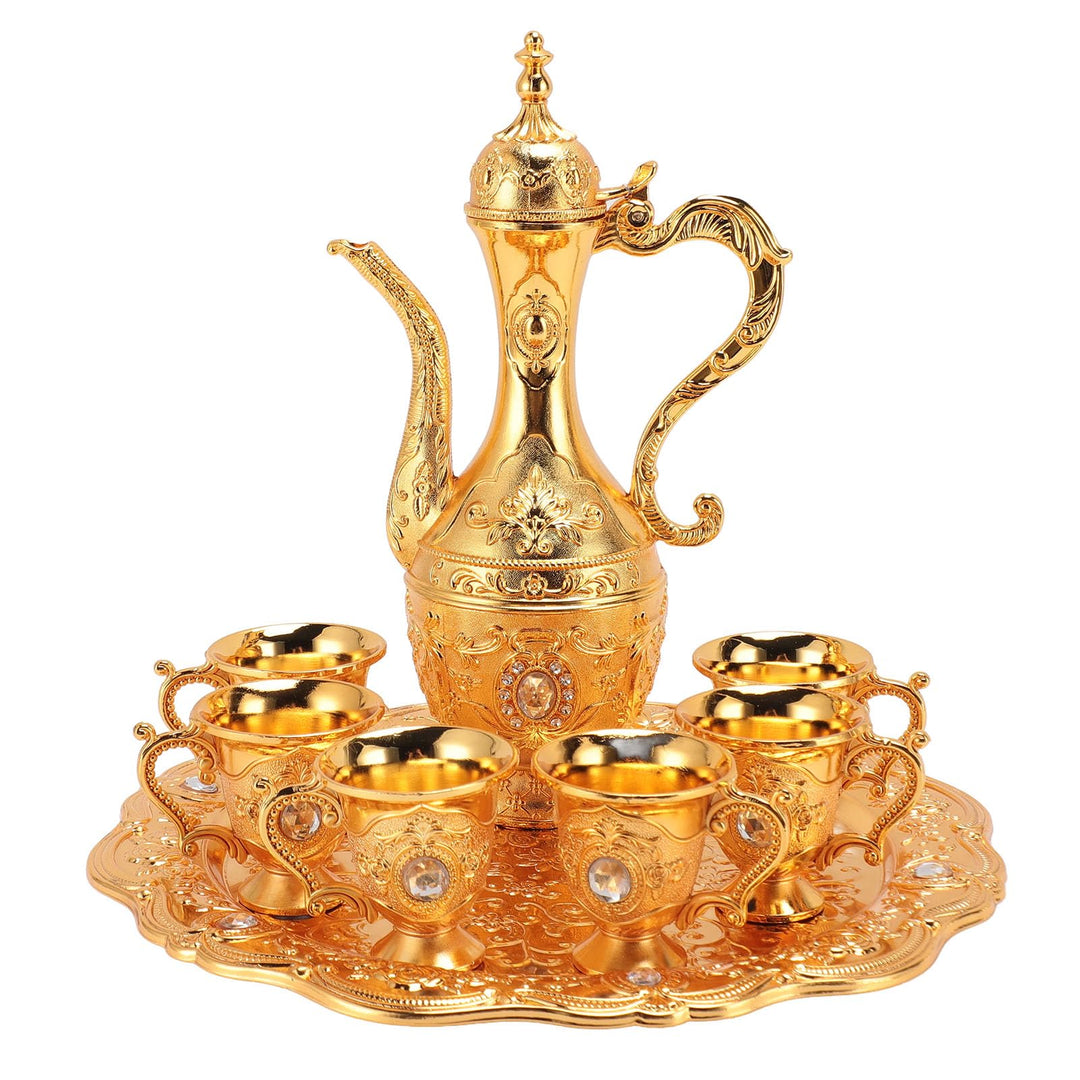 Focket Türkisches Kaffee-Set, Vintage-Stil, Rostfreie Zinklegierung, Türkisches Tee-Set, Kaffeekanne