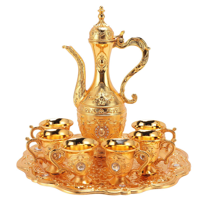 Focket Türkisches Kaffee-Set, Vintage-Stil, Rostfreie Zinklegierung, Türkisches Tee-Set, Kaffeekanne