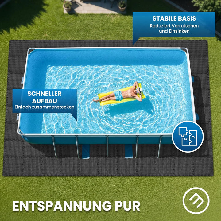 bemaxx Poolunterlage Poolmatte Unterlegmatte - 18 EVA Pool Matten Set: Bodenschutzmatte Puzzlematte