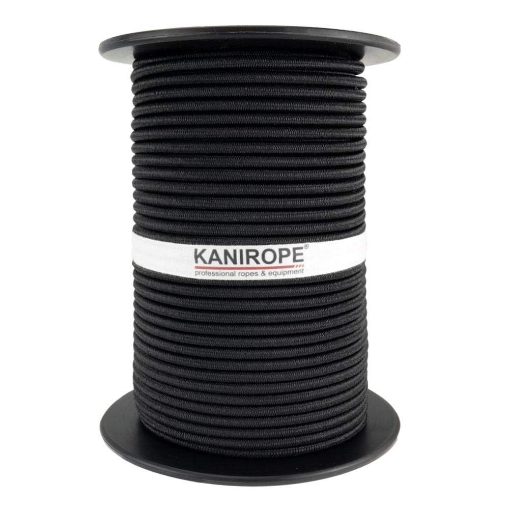Kanirope® Gummiseil MONOSPAN PE 8mm 100m Schwarz Expanderseil Spann Seil Spanner Spannseil Plane, 10