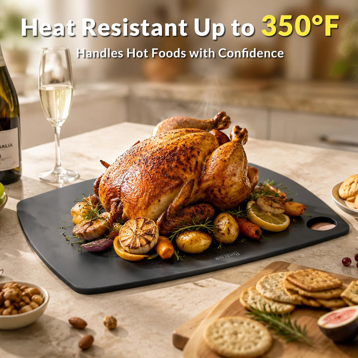 BESTCOOK Schneidebretter aus Holzfaser, 2er-Set, Spülmaschinenfest, Hohe Dichte, Antiporös, BPA-frei