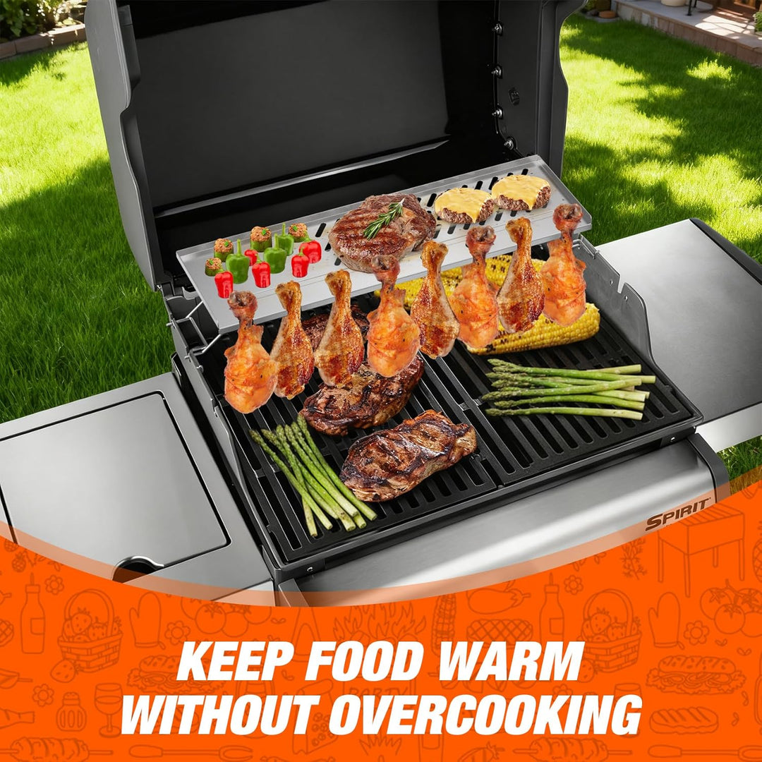 onlyfire Edelstahl Warmhalterost für Weber Spirit 300 Serie, Spirit E-310 S-310 E-320 S-320 SP-330(F
