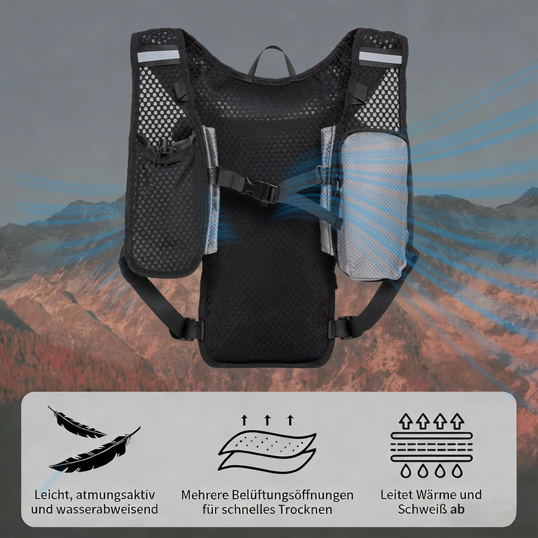 GRIO Laufweste Herren Damen,Trailrunning Rucksack,Ltrinkrucksack Laufen,Jogging Tasche,Es Ist Perfek