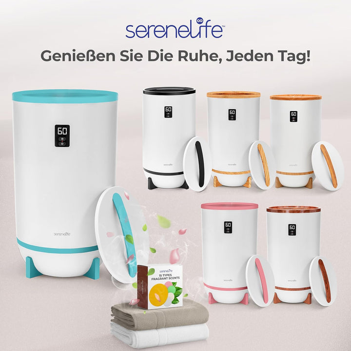SereneLife Handtuchhalter Stehend Blau – Elektrischer Handtuchwärmer für 2 Handtücher Energiesparend