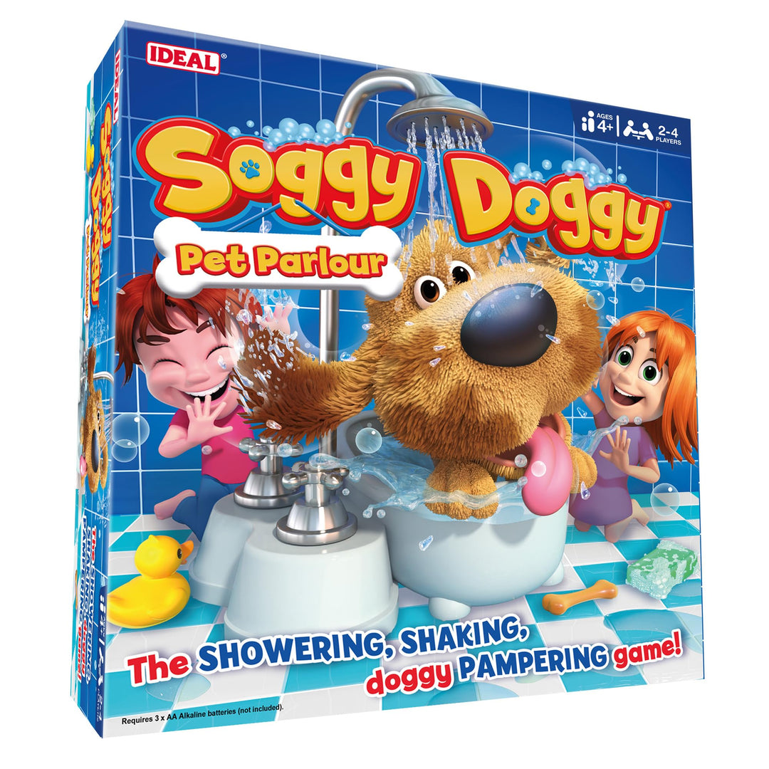 Ideal , Soggy Doggy: The Showering, Shaking, Doggy Bathing Game, Kids Games, for 2-4 Players, Ages 4
