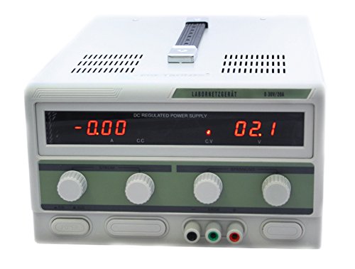 edi-tronic Regelbares DC Labornetzgerät 0-30V 0-20A EDI3020S Labornetzteil Netzgerät regelbar