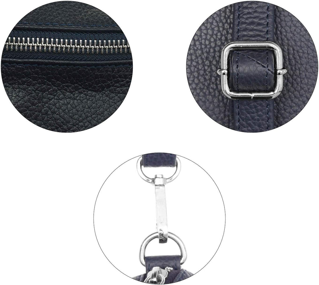 Zwillingsherz Bauchtasche mit Reissverschluss aus 100% Echtleder - Hochwertige Schultertasche zum Um