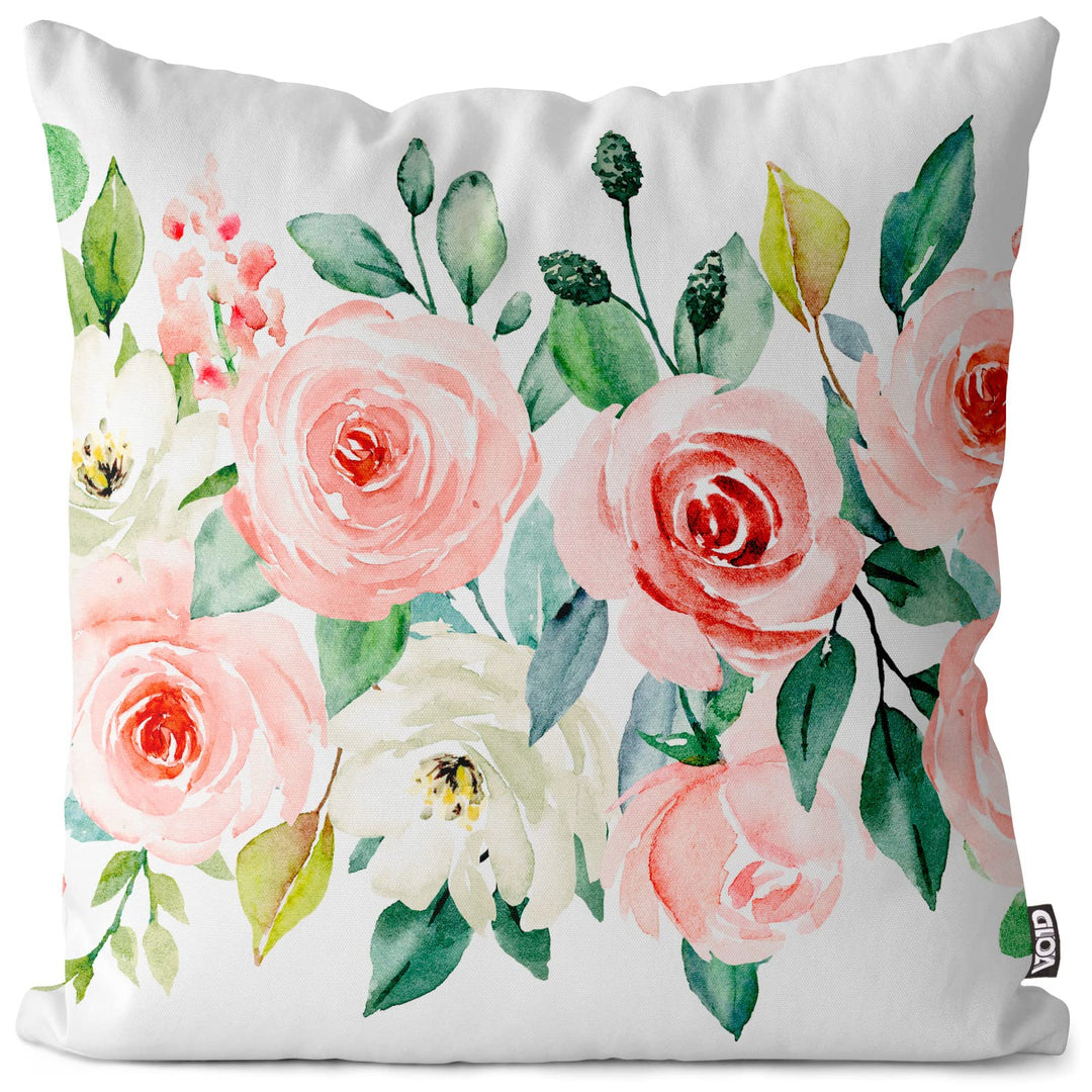 VOID Rosen Bordüre Kissenbezug Kissenhülle Sofakissen Kissen Deko Outdoor-Kissen Dekokissen, Kissen