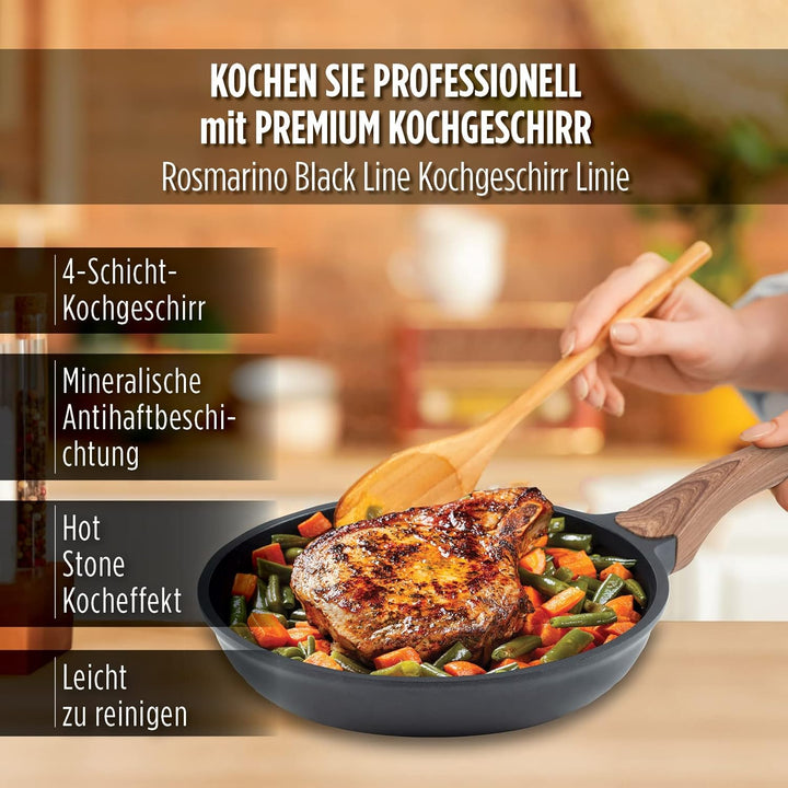 ROSMARINO Profi Bratpfanne 20 cm - Pfanne mit hervorragende Wärmeverteilung und Wärmeleistung - Raff